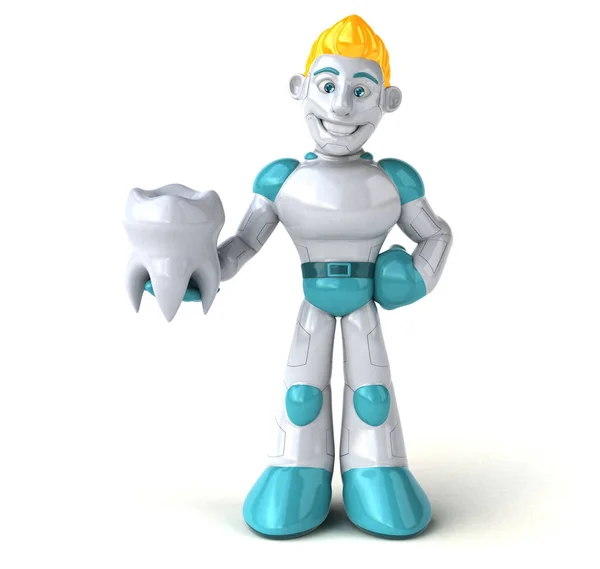 Personagem Desenho Animado Engraçado Com Dente Ilustração — Fotografia de Stock