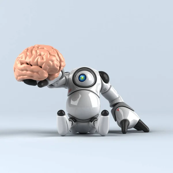 Robô Grande Com Cérebro Ilustração — Fotografia de Stock