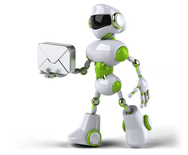 Zielony Robot Pocztą Ilustracja — Zdjęcie stockowe
