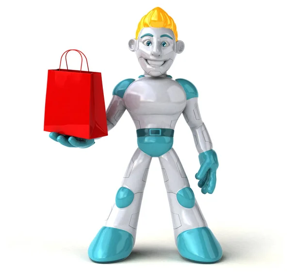 Robot Con Borsa Illustrazione — Foto Stock