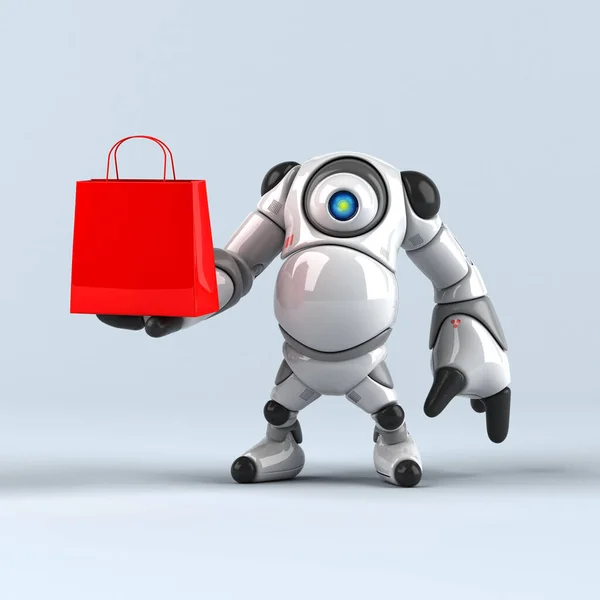 Robot Grande Con Bolsa Ilustración — Foto de Stock