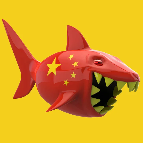 Chinese Shark Concept Illustration — Stock Photo, Image