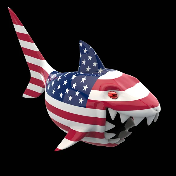 Концепция Usa Shark Illustration — стоковое фото