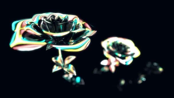 Arany Virágok Gyönyörű Elvont Háttér Animáció — Stock videók