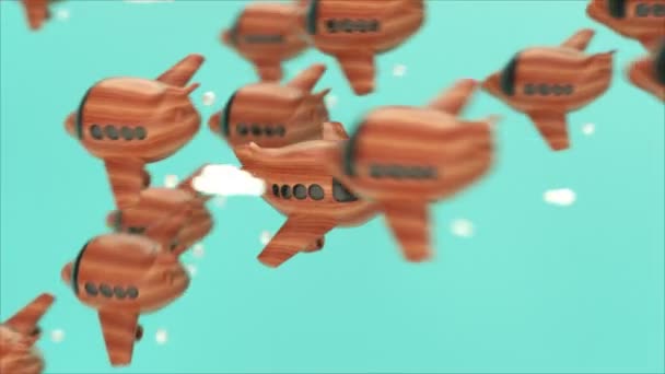 Самолеты Небе Анимация — стоковое видео