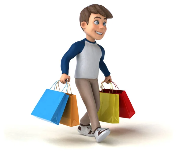 Personaggio Dei Cartoni Animati Divertimento Adolescente Shopping — Foto Stock