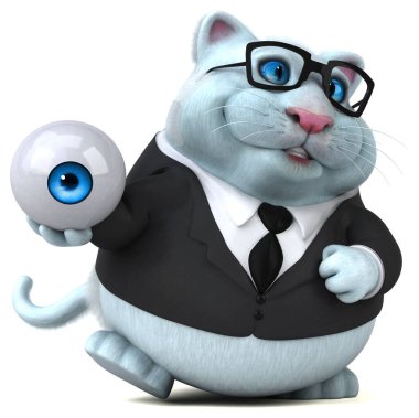 Gözü olan eğlenceli kedi. 