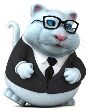 Eğlenceli kedi karakteri - 3D İllüstrasyon