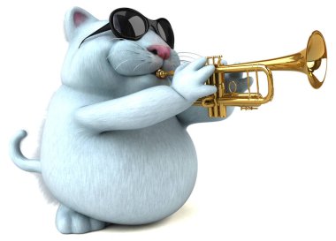 Eğlenceli kedi oyunu - 3D İllüstrasyon