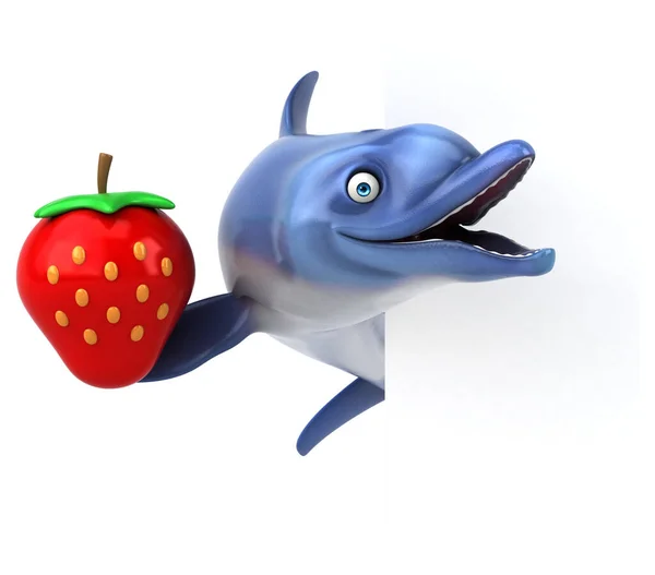 Веселый Дельфин Клубникой — стоковое фото