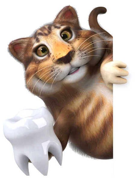 Веселая Кошка Зубами — стоковое фото