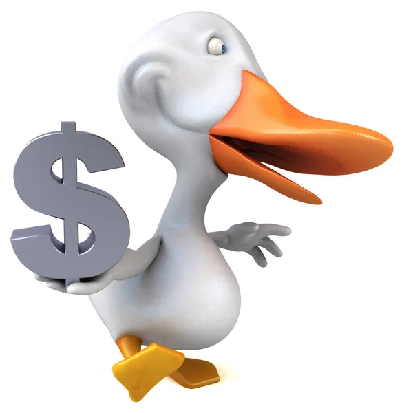 Divertido Pato Con Dólar — Foto de Stock