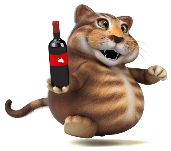 Gato Divertido Con Vino — Foto de Stock