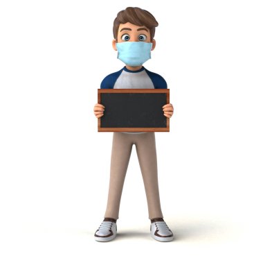 Maskeli komik çocuk karakteri.