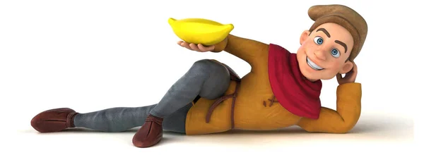 Illustration Medieval Historical Character Banana — Stock Photo, Image