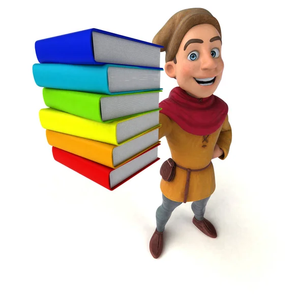 Illustration Medieval Historical Character Books — Stock Photo, Image