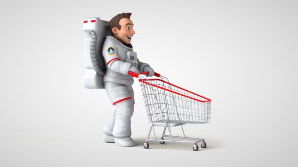 Leuke Astronautenwinkels Animatie — Stockvideo
