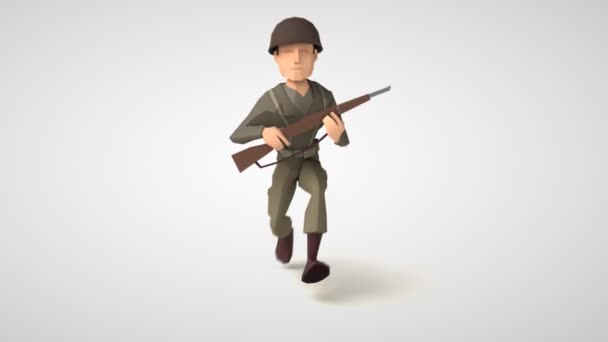 Solider Character Running Ilustração — Vídeo de Stock