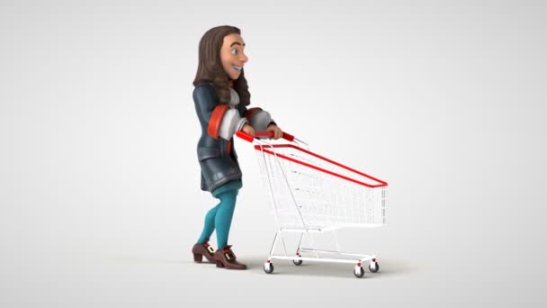 Animación Hombre Dibujos Animados Compras Trajes Barrocos Históricos — Vídeo de stock