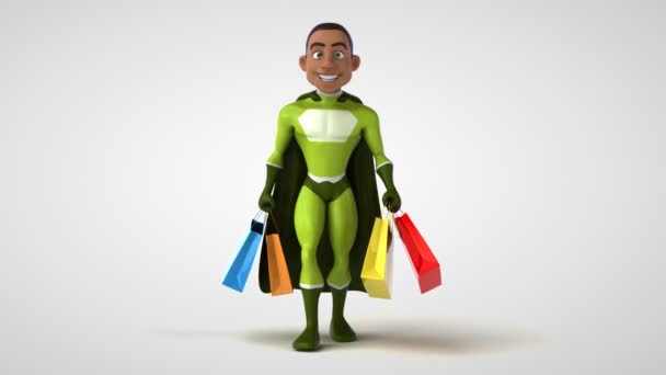 Super Hero Shopping Animation — Stock Video