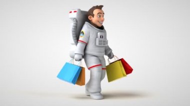 Eğlenceli astronot alışverişi - 3 boyutlu animasyon 