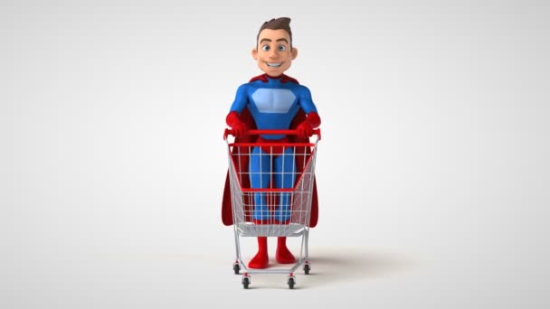 Super Herowith Cart Animace — Stock video