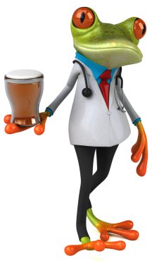 Biralı kurbağa doktor - 3D Görüntü