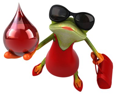 Düşürmeli eğlenceli kurbağa - 3D Görüntü