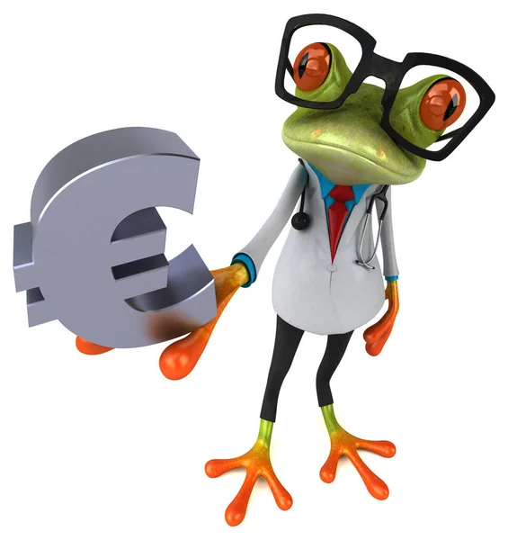 Médico Sapo Com Euro Ilustração — Fotografia de Stock