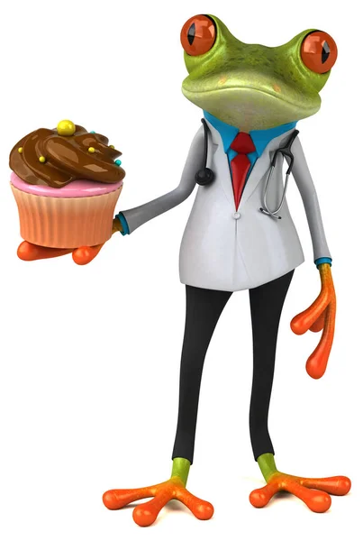 Frog Doctor Cake Illustration — Stock Photo, Image