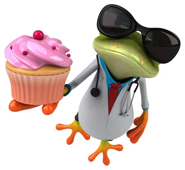 Frog Doctor Cake Illustration — Stock Photo, Image