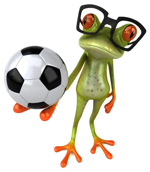 Fun Frosch Mit Ball Illustration — Stockfoto