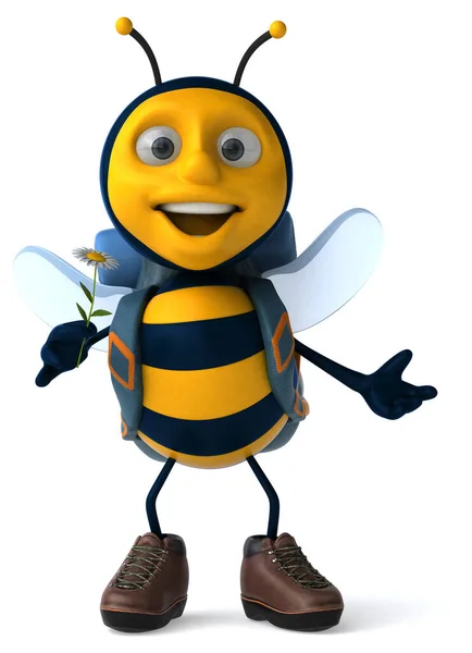 Fun Backpacker Bee Illustratie — Stockfoto