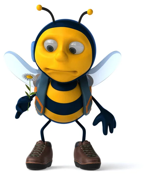 Spaß Backpacker Biene Illustration — Stockfoto