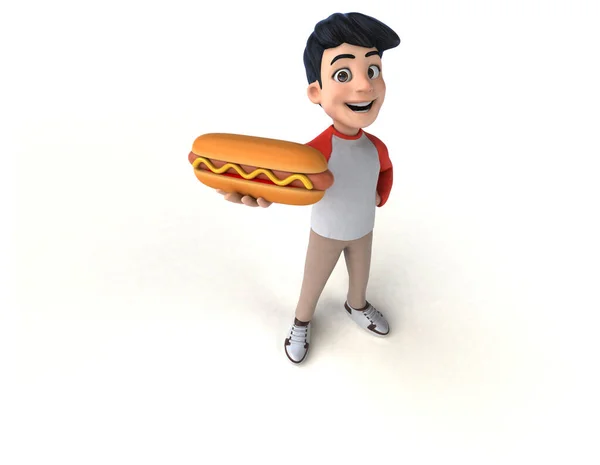 Fun Asian Teenager Manga Style Hotdog — Stock Photo, Image