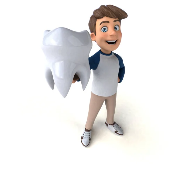 Cartoon Character Fun Teenager Tooth — Stock Photo, Image