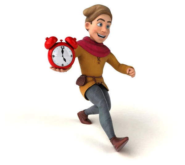 Ilustración Personaje Histórico Medieval Con Reloj — Foto de Stock