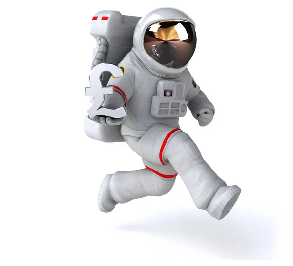 Rolig Astronaut Med Pund Illustration — Stockfoto