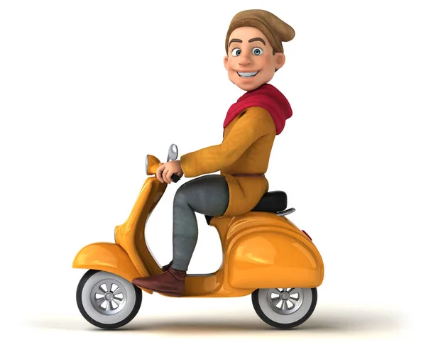 Ilustração Personagem Histórico Medieval Scooter — Fotografia de Stock