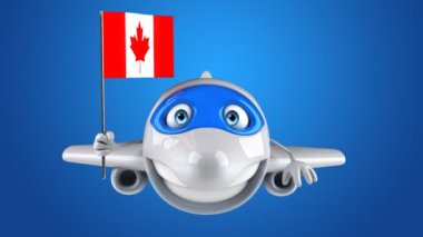 Kanada. Uçak ve ulaşım konsepti - 3D animasyon 