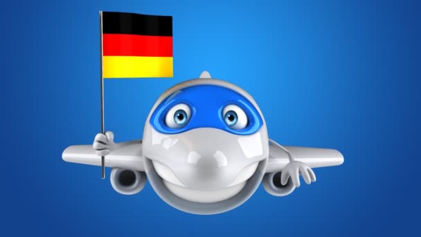 Almanya Uçak Ulaşım Konsepti Animasyon — Stok video