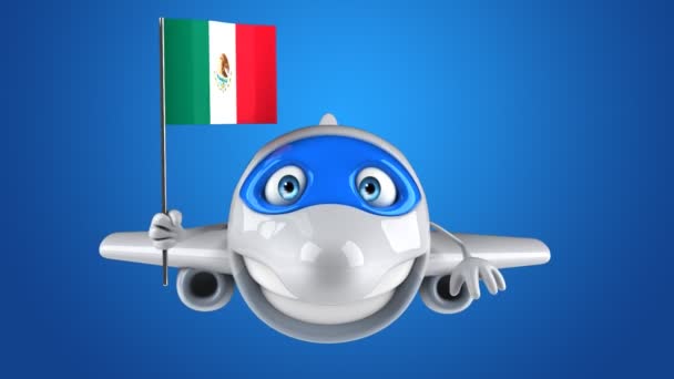 Мексика Концепция Самолета Транспорта Анимация — стоковое видео
