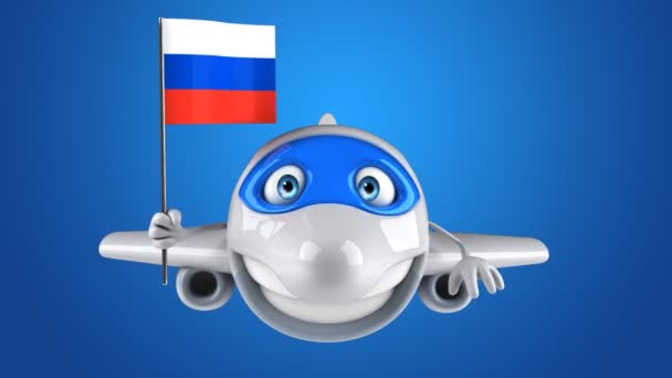 Russia Plane Transport Concept Animation — Stock Video