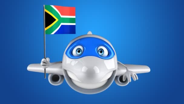 South Africa Plane Transport Concept Animation — Stock Video