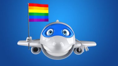 Uçak ve ulaşım konsepti - 3D animasyon 