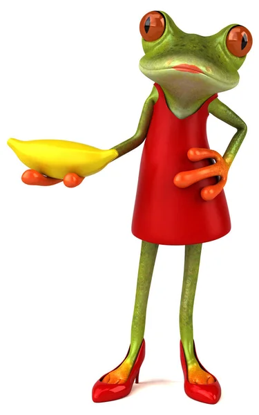 Fun Frog Banana Illustration — Stock Photo, Image
