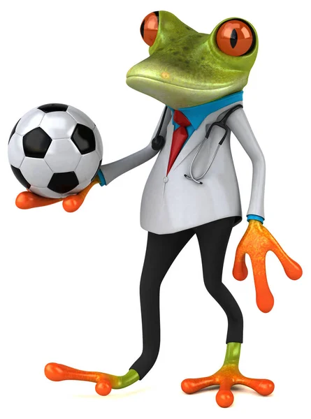Żaba Lekarz Piłką Ilustracja — Zdjęcie stockowe