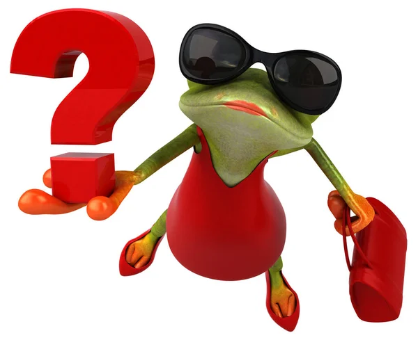Inggris Fun Frog Question Illustration — Stok Foto