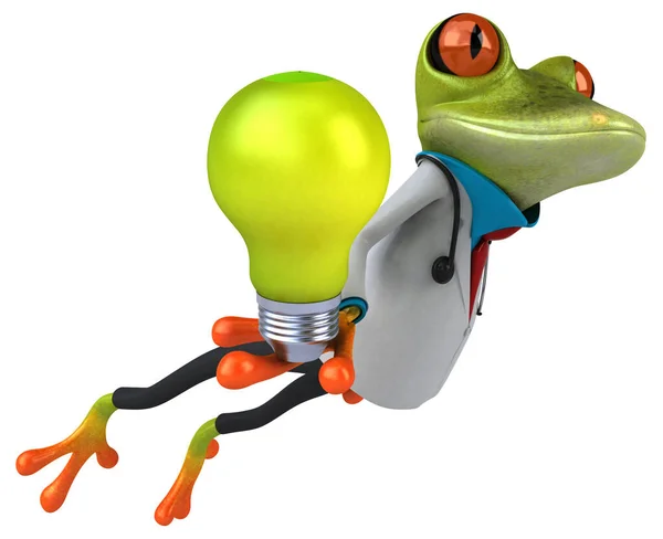 Médecin Grenouille Avec Lampe Illustration — Photo