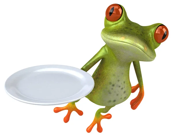 带板的有趣青蛙 3D图解 — 图库照片